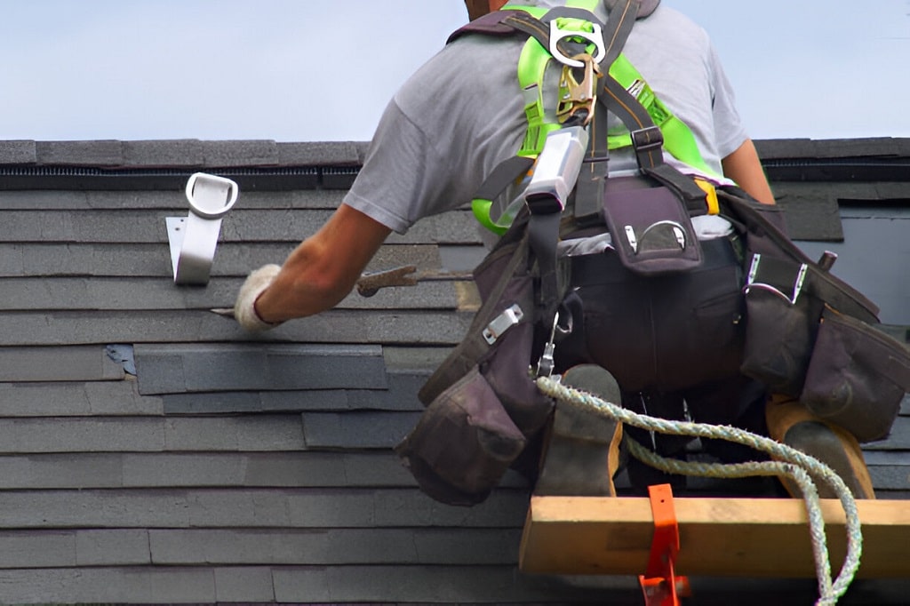 Roof Repair Construction Worker